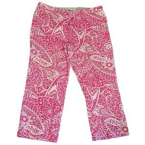 Izod Fuchsia Paisley Ankle Pants
